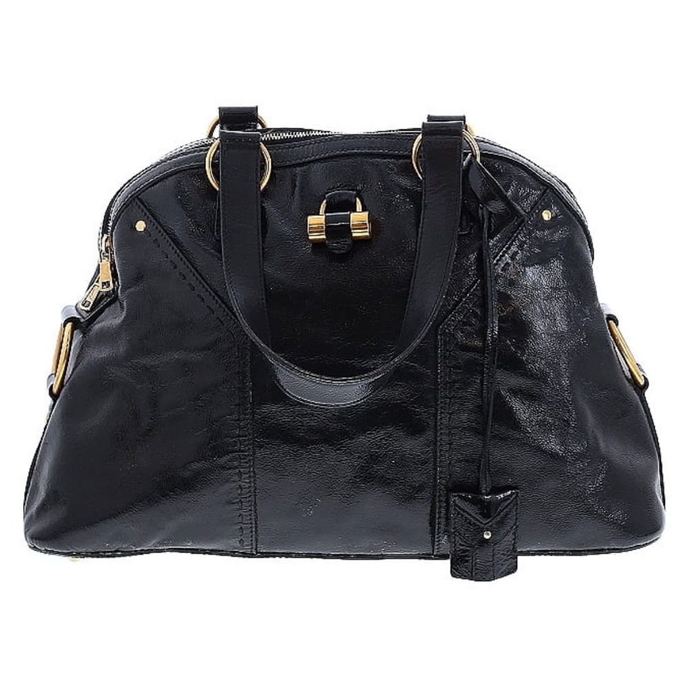 YSL Black Patent Muse Tote